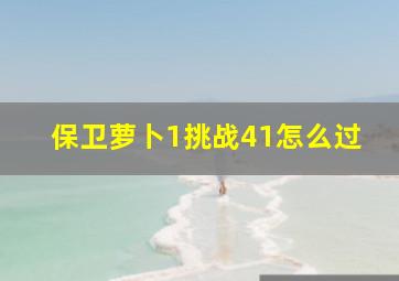 保卫萝卜1挑战41怎么过