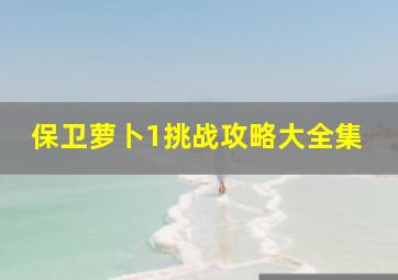 保卫萝卜1挑战攻略大全集