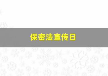 保密法宣传日