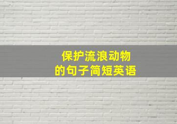 保护流浪动物的句子简短英语