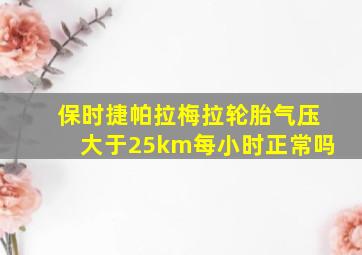 保时捷帕拉梅拉轮胎气压大于25km每小时正常吗