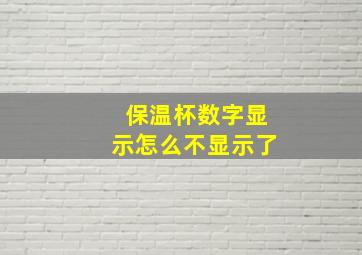 保温杯数字显示怎么不显示了