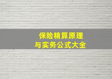 保险精算原理与实务公式大全