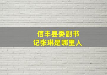 信丰县委副书记张琳是哪里人