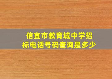 信宜市教育城中学招标电话号码查询是多少