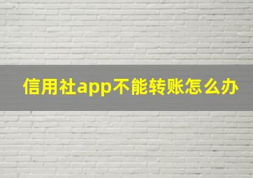 信用社app不能转账怎么办