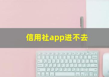 信用社app进不去