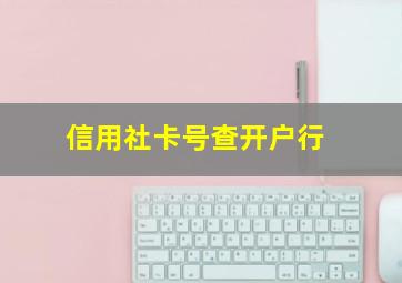 信用社卡号查开户行