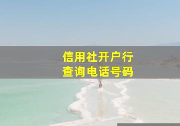 信用社开户行查询电话号码