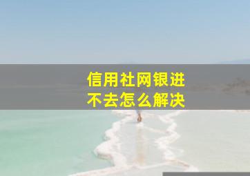 信用社网银进不去怎么解决