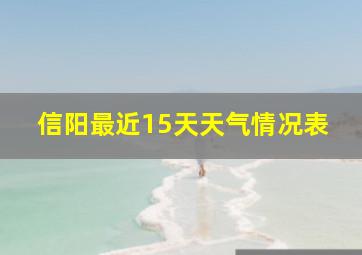 信阳最近15天天气情况表