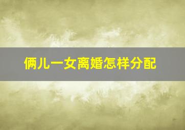 俩儿一女离婚怎样分配