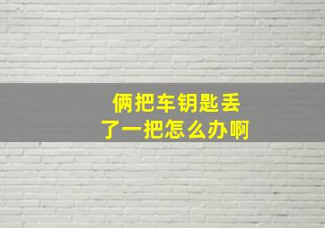 俩把车钥匙丢了一把怎么办啊