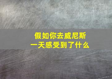 假如你去威尼斯一天感受到了什么