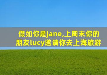 假如你是jane,上周末你的朋友lucy邀请你去上海旅游