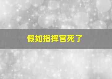 假如指挥官死了