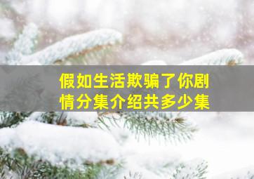 假如生活欺骗了你剧情分集介绍共多少集