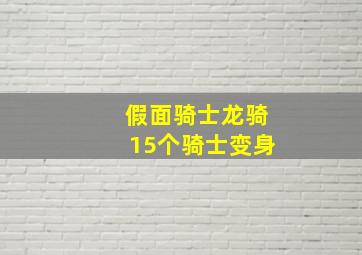 假面骑士龙骑15个骑士变身