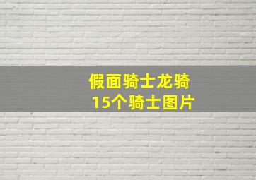 假面骑士龙骑15个骑士图片