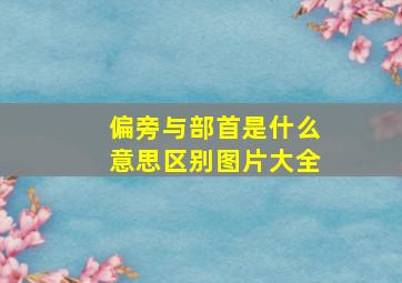 偏旁与部首是什么意思区别图片大全