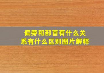 偏旁和部首有什么关系有什么区别图片解释