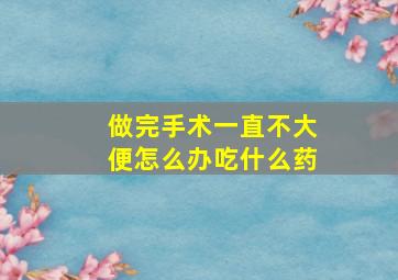 做完手术一直不大便怎么办吃什么药