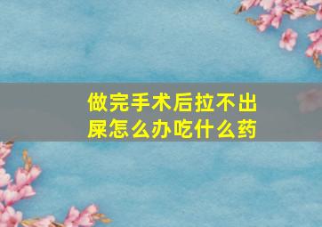 做完手术后拉不出屎怎么办吃什么药