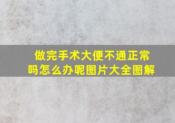 做完手术大便不通正常吗怎么办呢图片大全图解