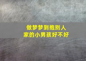 做梦梦到抱别人家的小男孩好不好