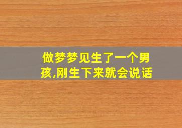 做梦梦见生了一个男孩,刚生下来就会说话