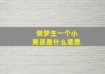 做梦生一个小男孩是什么意思