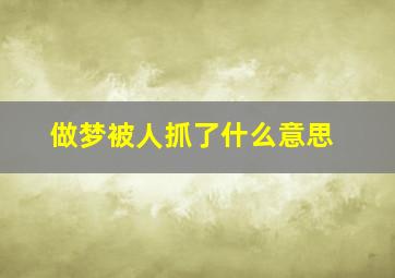 做梦被人抓了什么意思