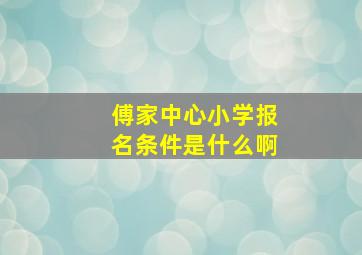 傅家中心小学报名条件是什么啊