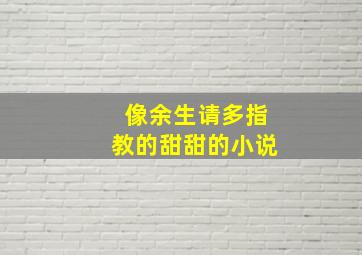 像余生请多指教的甜甜的小说