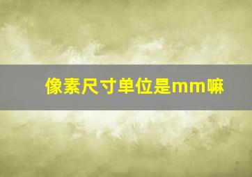 像素尺寸单位是mm嘛