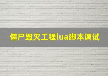 僵尸毁灭工程lua脚本调试