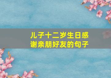 儿子十二岁生日感谢亲朋好友的句子