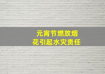 元宵节燃放烟花引起水灾责任