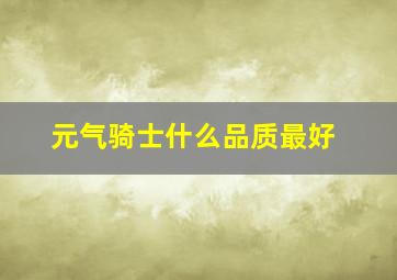 元气骑士什么品质最好