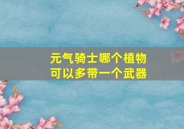 元气骑士哪个植物可以多带一个武器