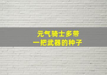 元气骑士多带一把武器的种子