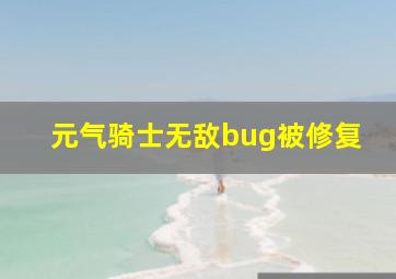 元气骑士无敌bug被修复