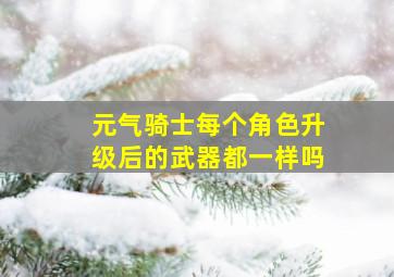 元气骑士每个角色升级后的武器都一样吗