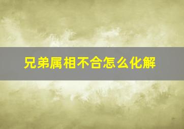 兄弟属相不合怎么化解