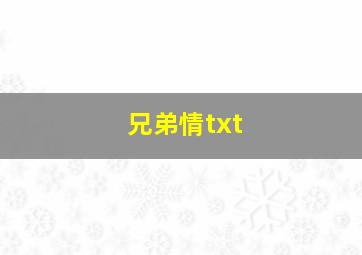 兄弟情txt