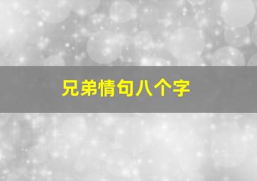 兄弟情句八个字