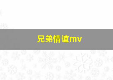 兄弟情谊mv