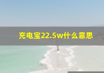 充电宝22.5w什么意思