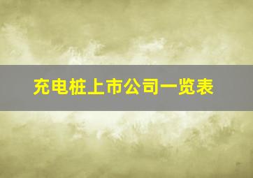 充电桩上市公司一览表