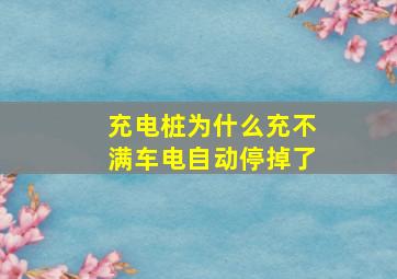 充电桩为什么充不满车电自动停掉了